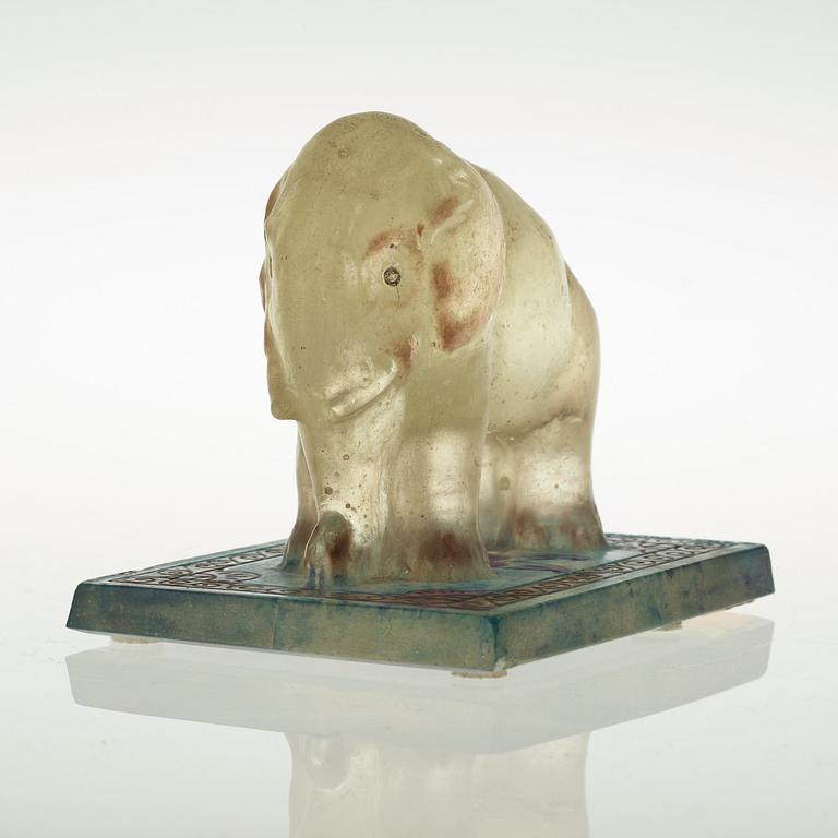 A Gabriel Argy-Rousseau pâte de verre elephant paperweight, France ca 1924.