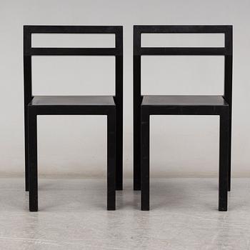BORIS BERLIN/POUL CHRISTIANSEN, a 'Non' table with two chairs by Komplot design for Källmo.