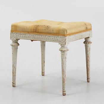 A carved Gustavian stool by J. Hammarström (master in Stockohlm 1794-1812).