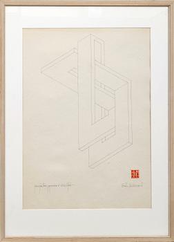 Oscar Reutersvärd, tusch signerad.