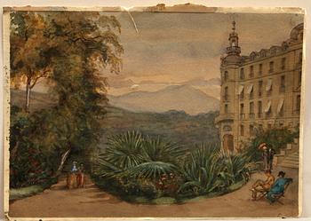 OKÄNDA KONSTNÄRER, akvareller, 4 st, 1800-tal.