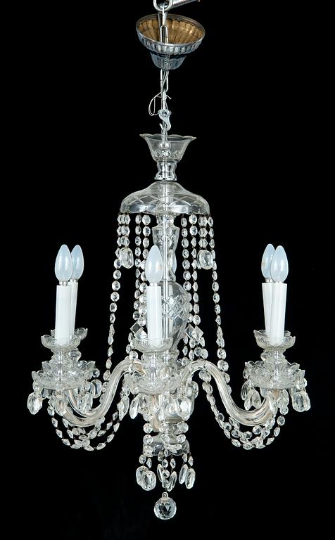 A CUT-GLASS CHANDELIER.