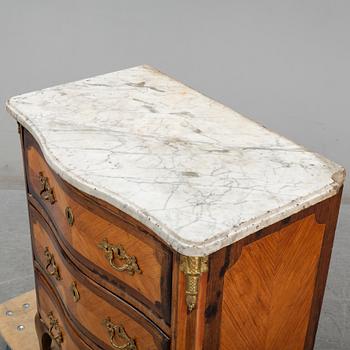 A Louis XV style chest of drawers, probably France, second half of the 19th century.