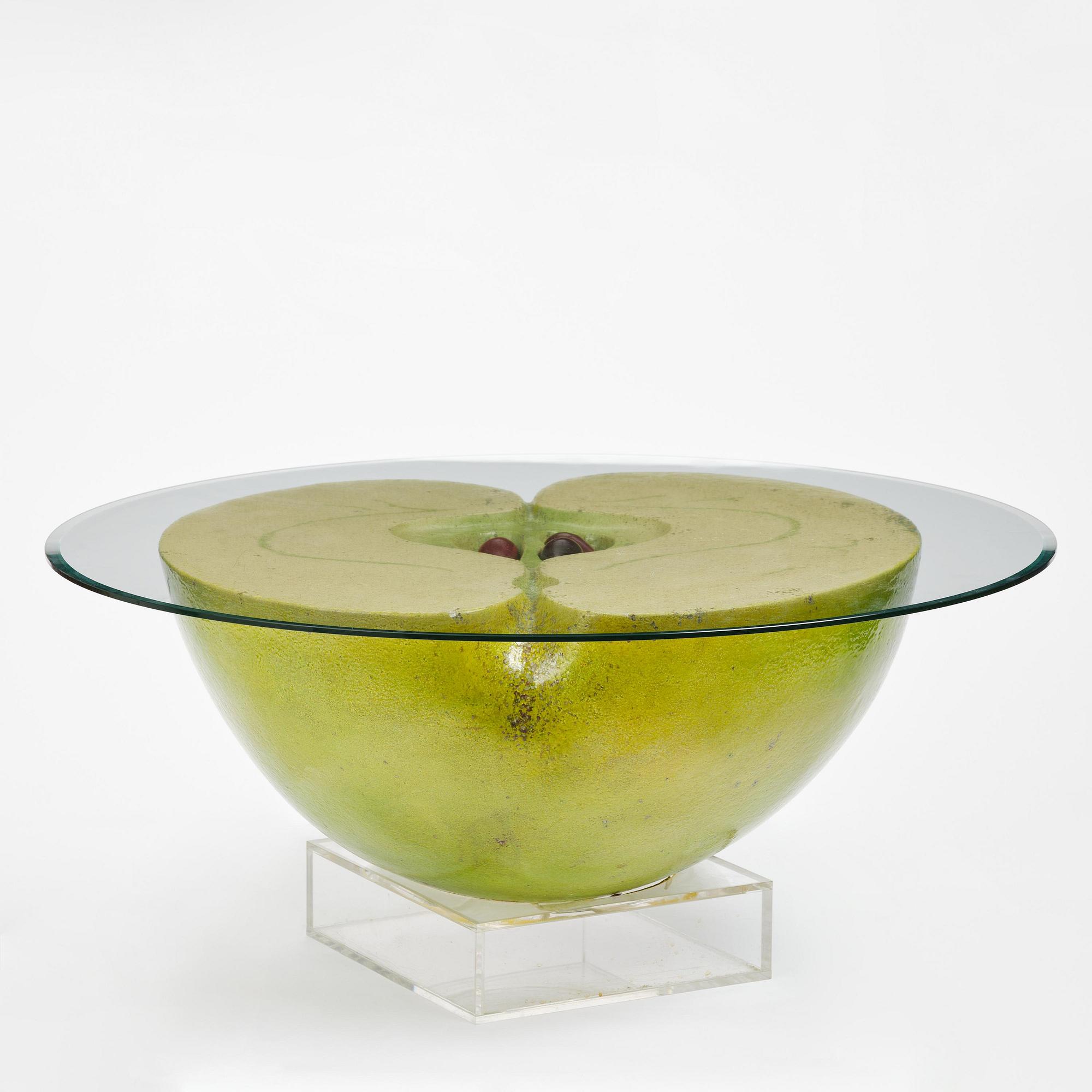 Hans Hedberg, a large faience sculpture of an apple, Biot, France.
