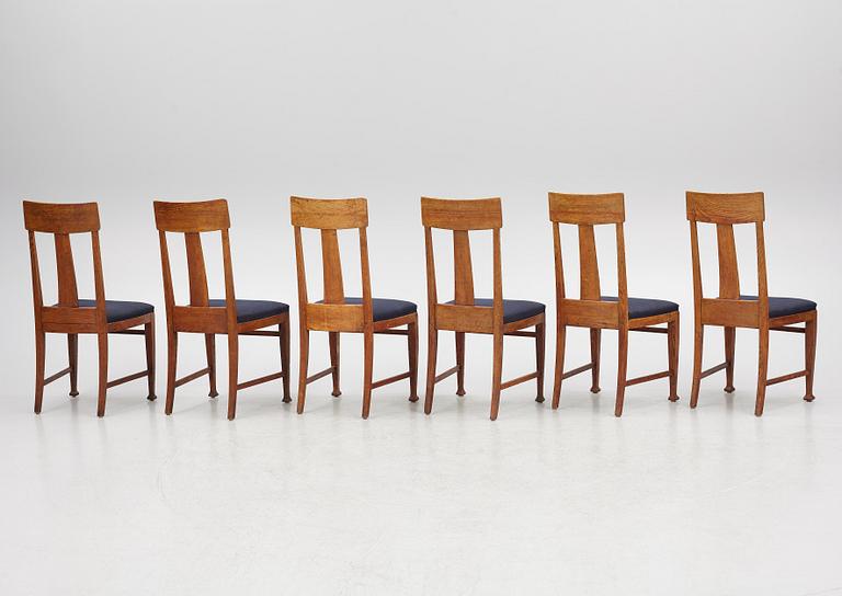 Six Art Nouveau Chairs, early 20th Century.