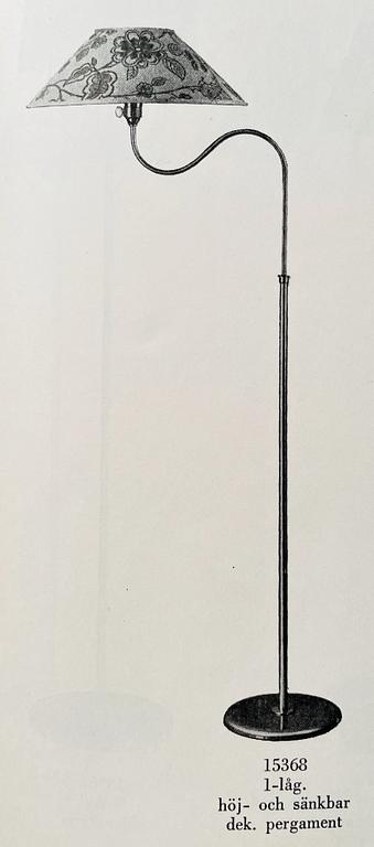 Harald Notini, a floor lamp, model '15368', Arvid Böhlmarks Lampfabrik, Sweden, 1940s.