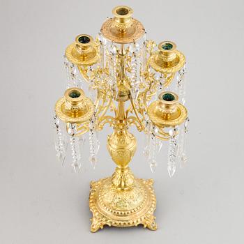 Kandelaber, mässing, oscariansk, 1800-talets slut.