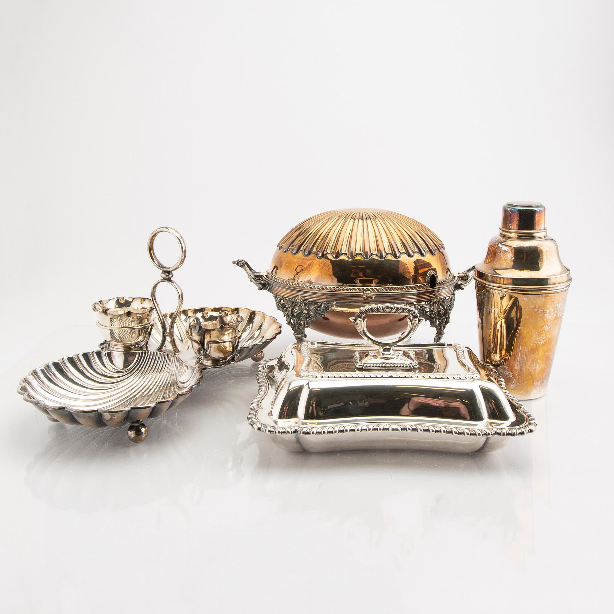 A set of four epns serving dishes first half of the 20th century.