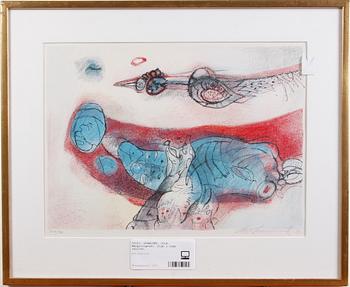 Olle Svanlund · SVANLUND, OLLE. Färglitografi. Sign o numr 140/150.