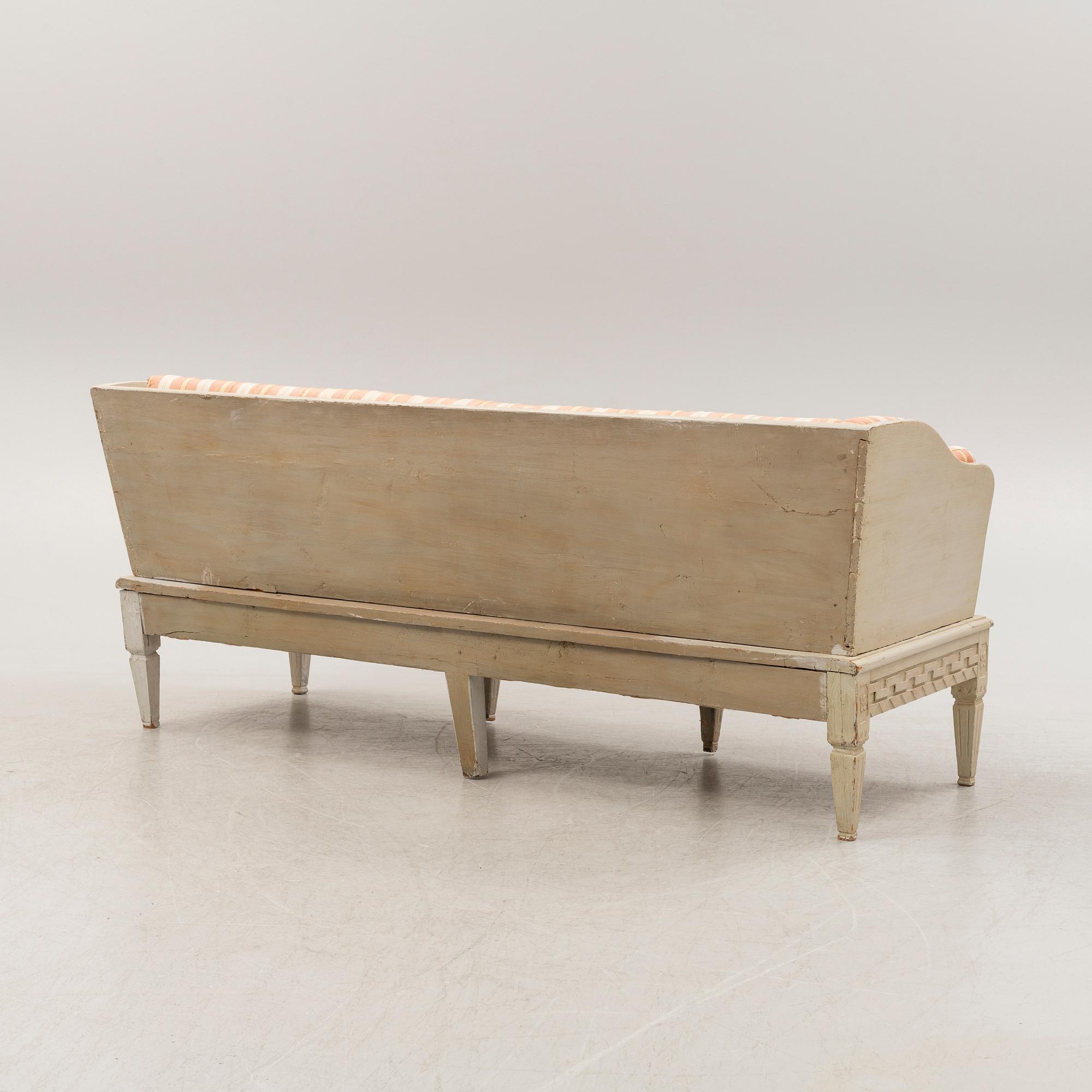Trågsoffa, gustaviansk stil, 1800-tal.