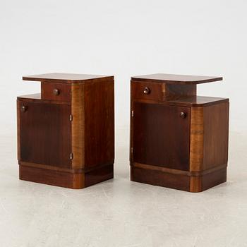 bedside tables a pair Art Deco style late 20th century.