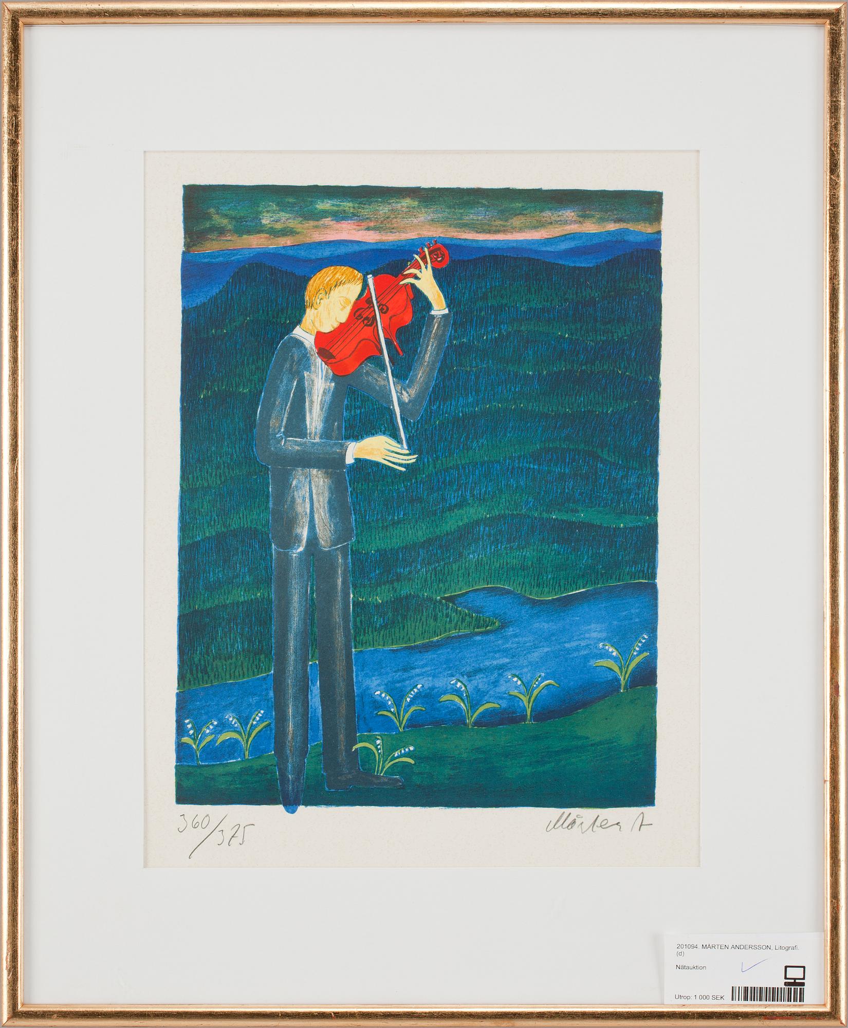 MÅRTEN ANDERSSON, färglitografi, sign o numr 360/375.