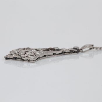 An Art Deco diamond pendant. Total carat weight circa 0.50 ct.