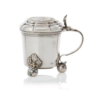 151. A Swedish late baroque parcel-gilt silver miniature tankard, mark of Thomas Beckman, Örebro (1727-1759 (1772)).