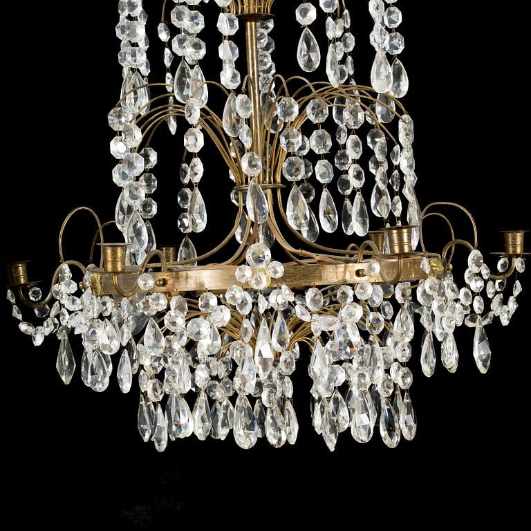 A late Gustavian style chandelier from early 20th century.