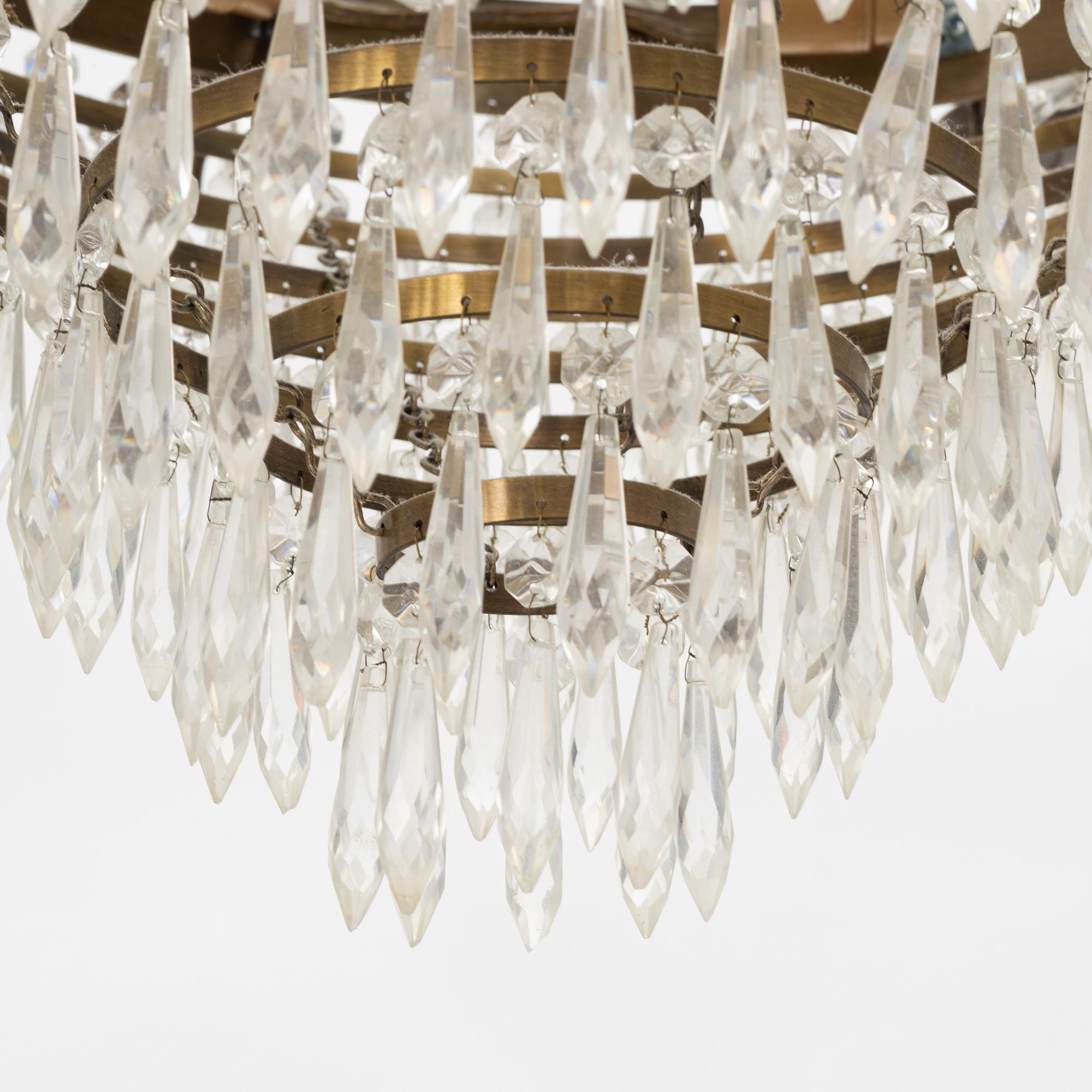 An Empire style chandelier, late 20th century.