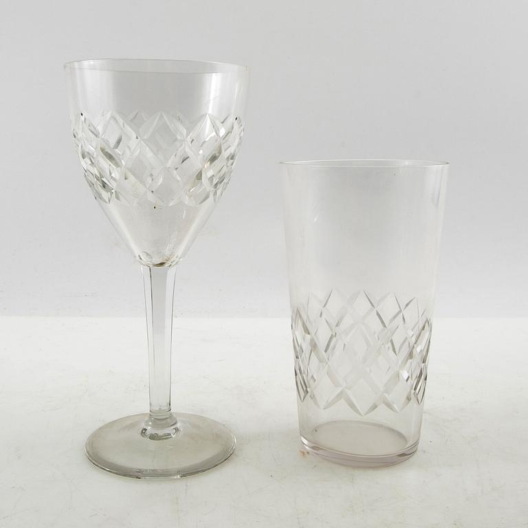 Fritz Kallenberg service 70 dlr "Bror" early 20th century cut glass.