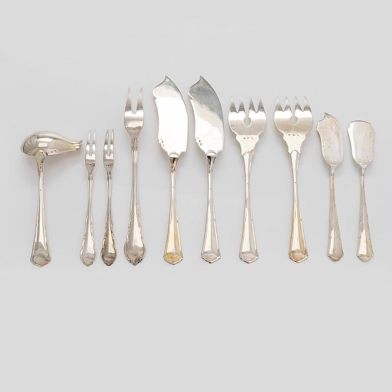 Ten silver utensils, Czechoslovakia 1945-49.