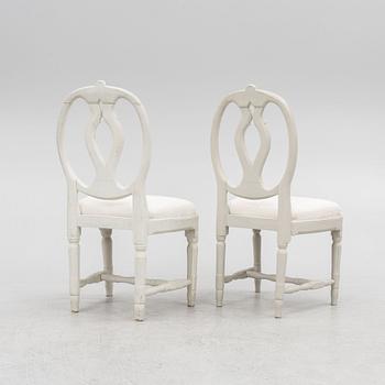 A pair of Gustavian chairs, late 18th century.