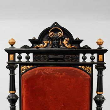 Nine items in Neo Renaissance style, late 19th century.