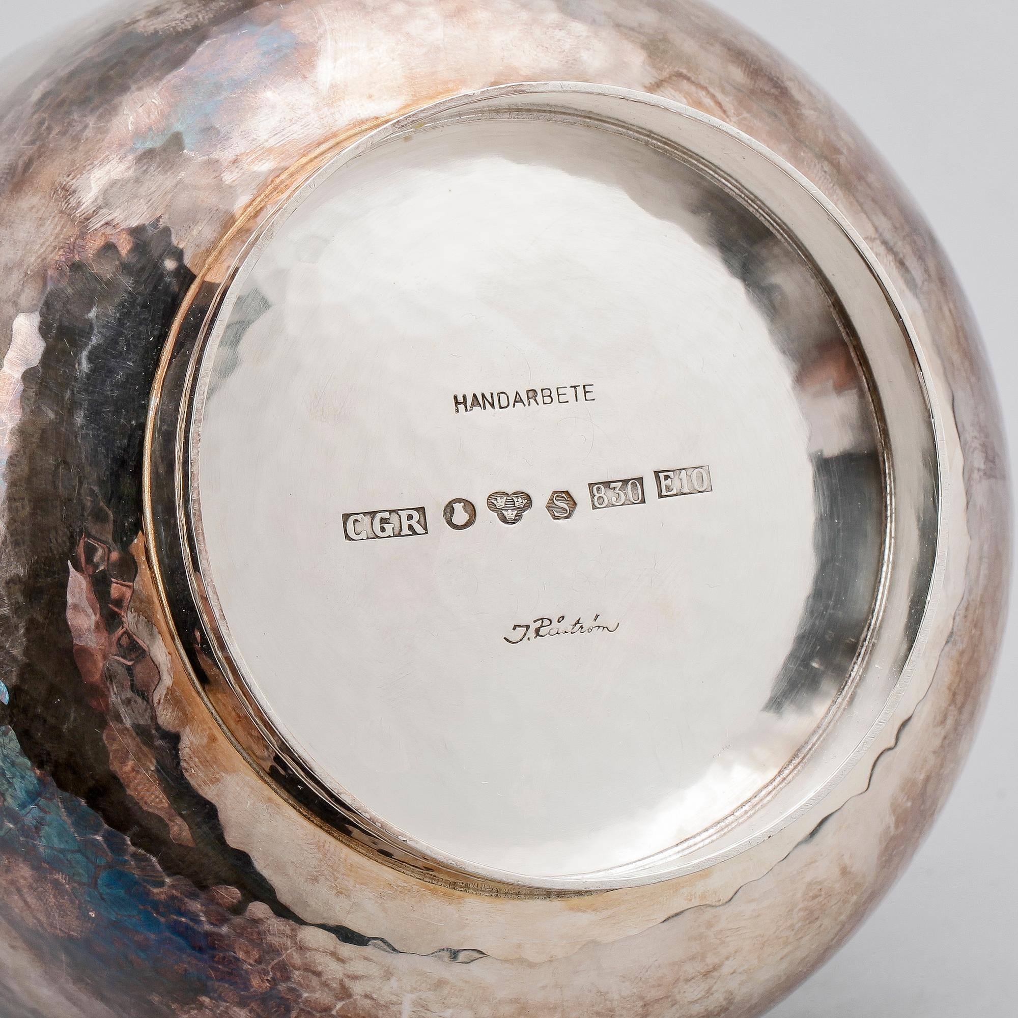 SKÅL, silver, Lennart Råström, Stockholm, 1979. Vikt ca 273g.