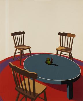 Ken Price, "Chairs, Table, Rug, Cup" from "Interior Series".