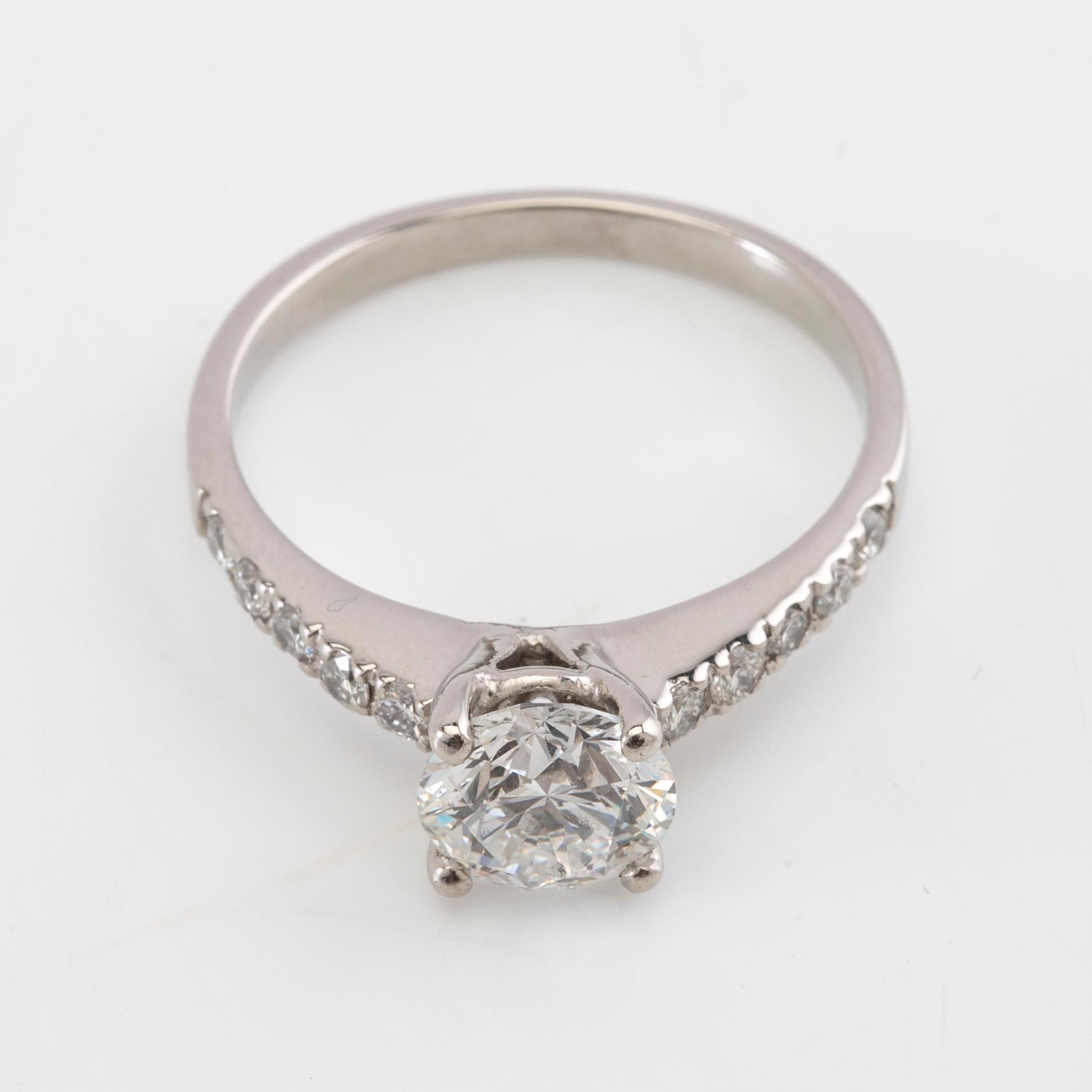 Ring 950 platinum with GIA-inscribed diamond approx. 1.27 ct.