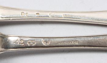 MATSKEDAR, 3 st, silver, bla  Johan Petter Grönvall, Stockholm, 1700-tal resp tidigt 1800-tal.