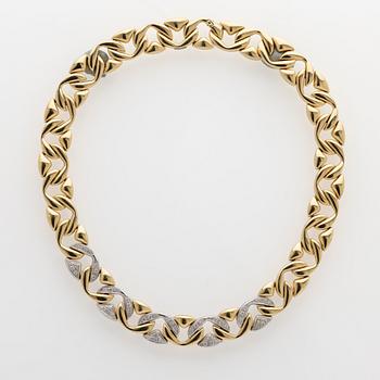 Collier, 18K guld med briljanter, Chiampesan, Italien.