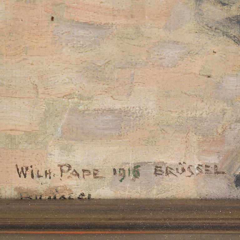 WILLIAM PAPE, oil on board, signed and dated 1916 Brüssel.