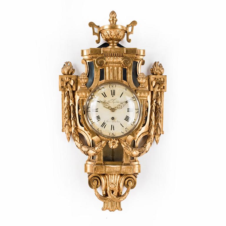 VÄGGPENDYL, Gustaviansk, Mathias Kullberg ( verksam i Stockholm 1775 - 1799 ).