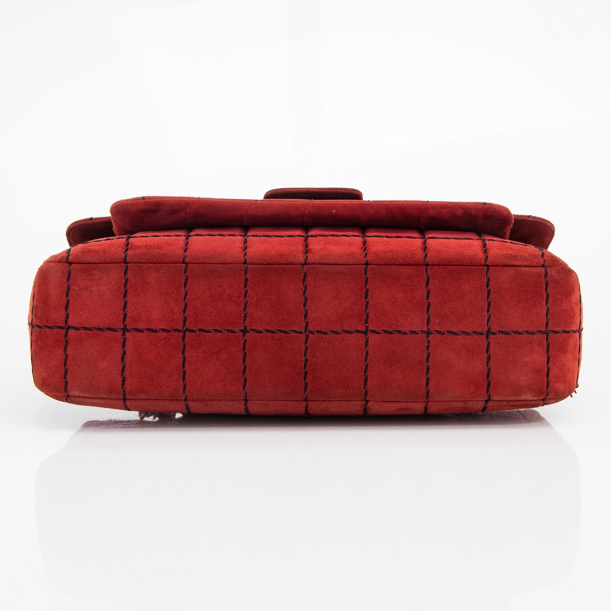 Chanel, a Suede Chocolate bar flap bag, 2000-2002.