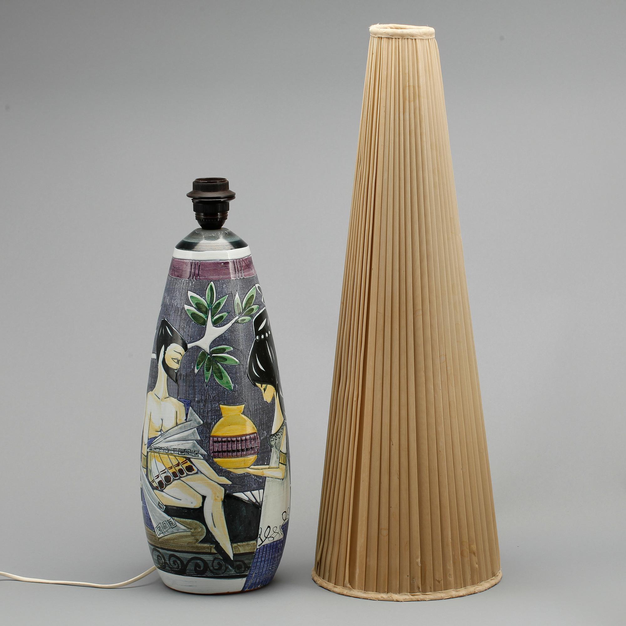 GOLVLAMPA, keramik. Marian Zawadzki, Tilgmans, monogramsignerad.
