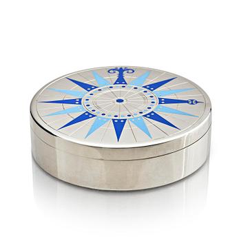 529. A Danish sterling silver box with lid, designed by Erik Herløw, company Anton Michelsen, Copenhagen ca 1950s.