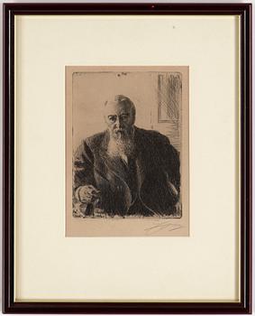 Anders Zorn, etching, 1909, signed in pencil.