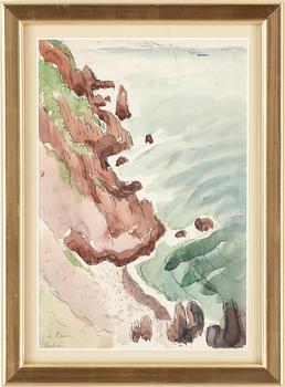 AGNES CLEVE, akvarell, signerad.