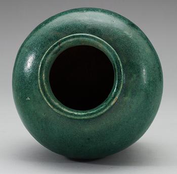A green glazed jar, Ming dynasty, Southern China.