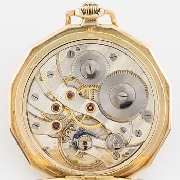 Longines 14K gold. pocket watch, 50 mm.