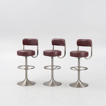 Johanson Design, three bar stools, Markaryd, late 20th Century.