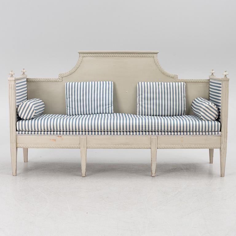 A late Gustavian sofa, 19th century.