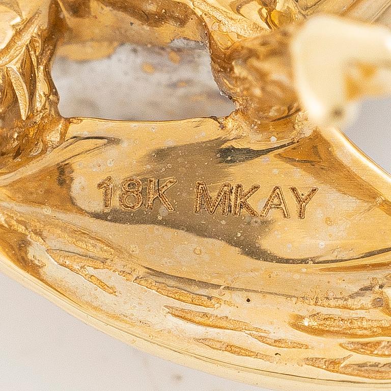 Brosch, i form av bi, Mary Kay, 18K guld med briljantslipade diamanter.