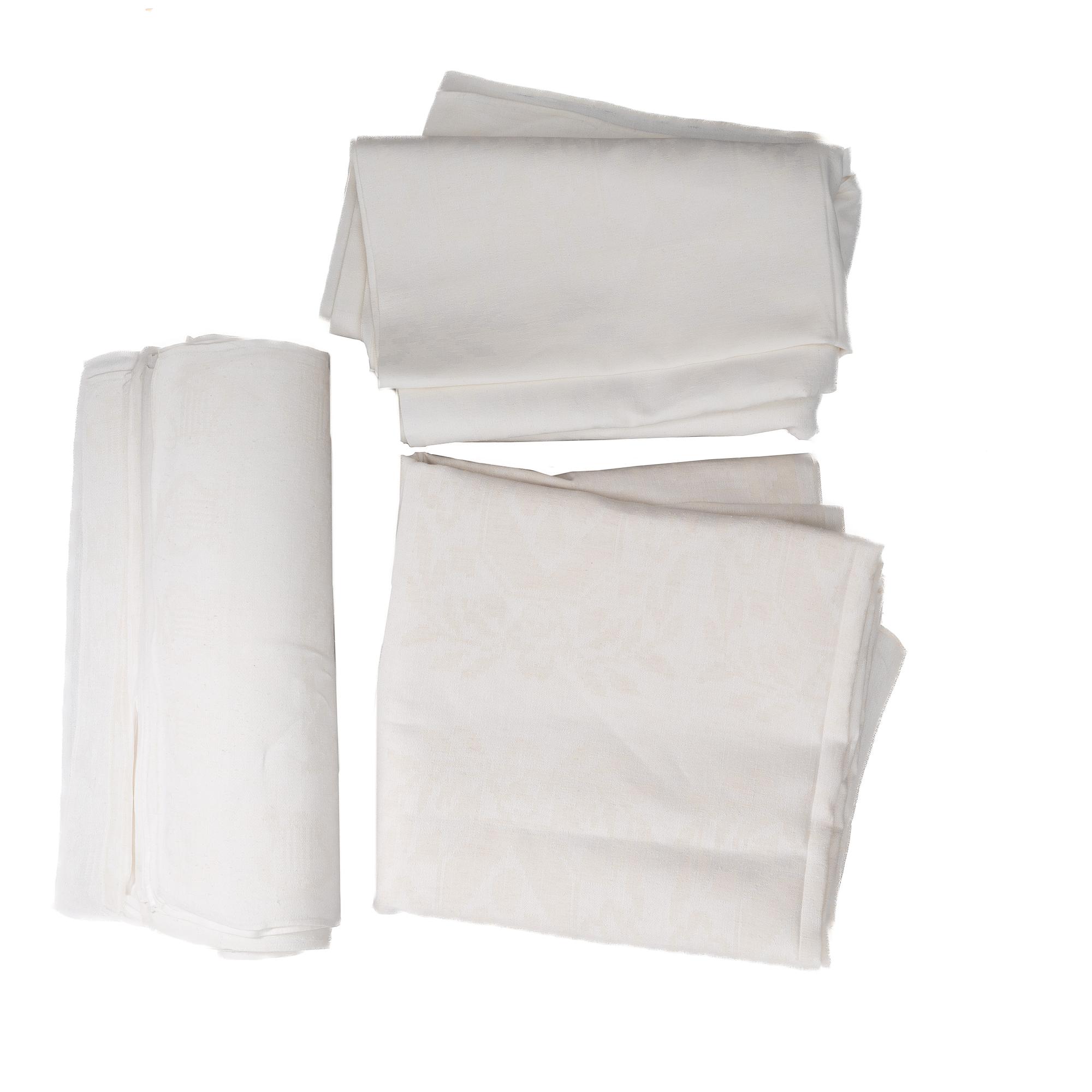 Dukar, 2 st och servetter, 23 st, "Lyran", linnedamast, Klässbol.