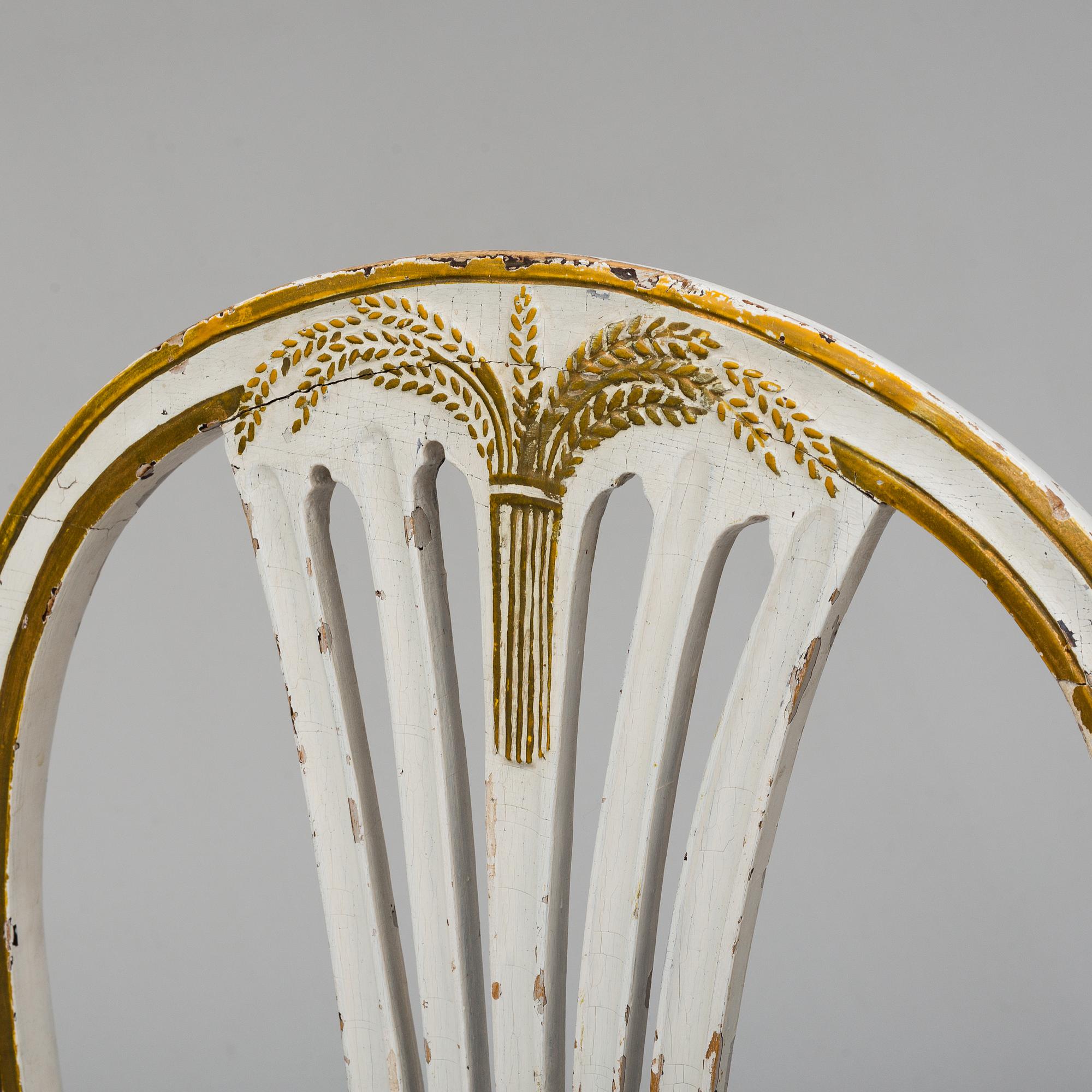STOLAR, 3 stycken, gustavianska stockholmsarbeten, 1700-talets slut.