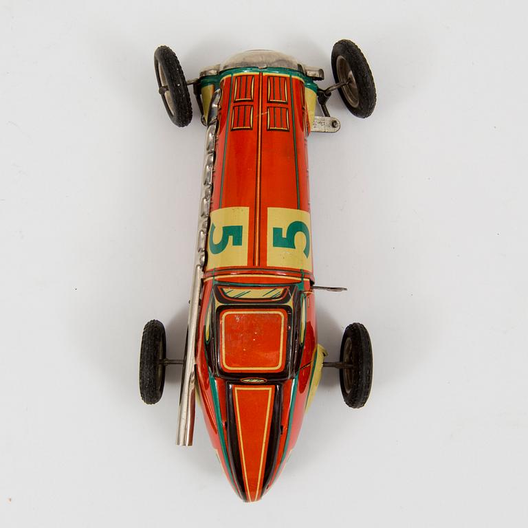 A JNF tinplate racing car 1930/40s.