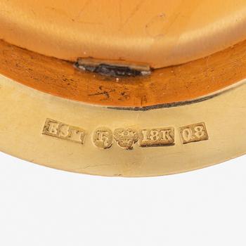 Brosch/hänge, 18K guld med snäckskalscamé.