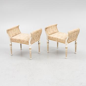 A pair of Gustavian style banquets, E.Pettersson, Sweden, early 20th century.