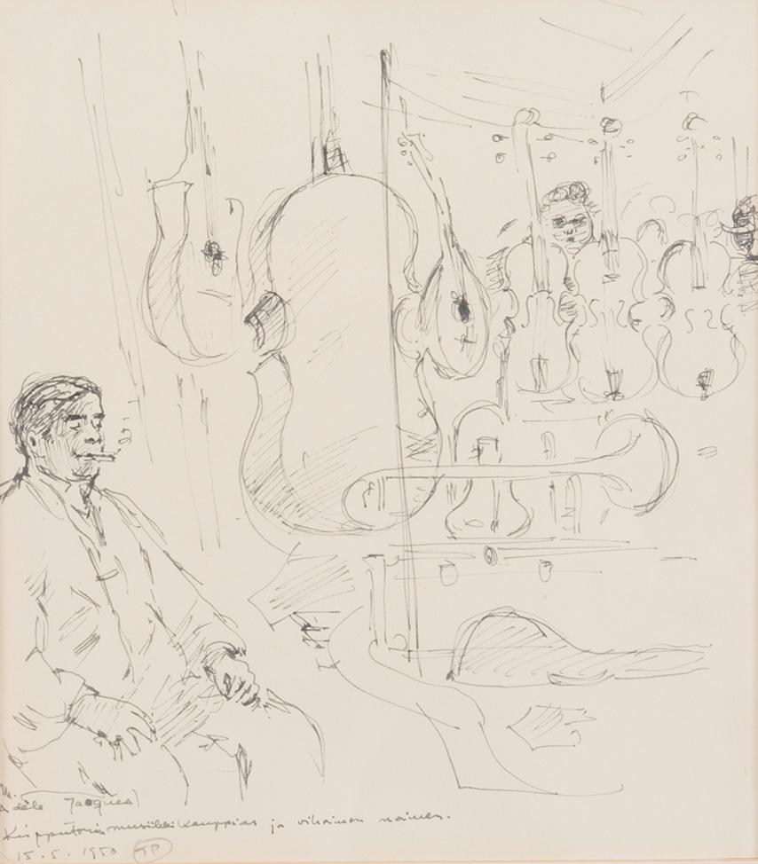 TUULIKKI PIETILÄ, teckningar, 4 st, signerade och daterade 15.5. 1950.