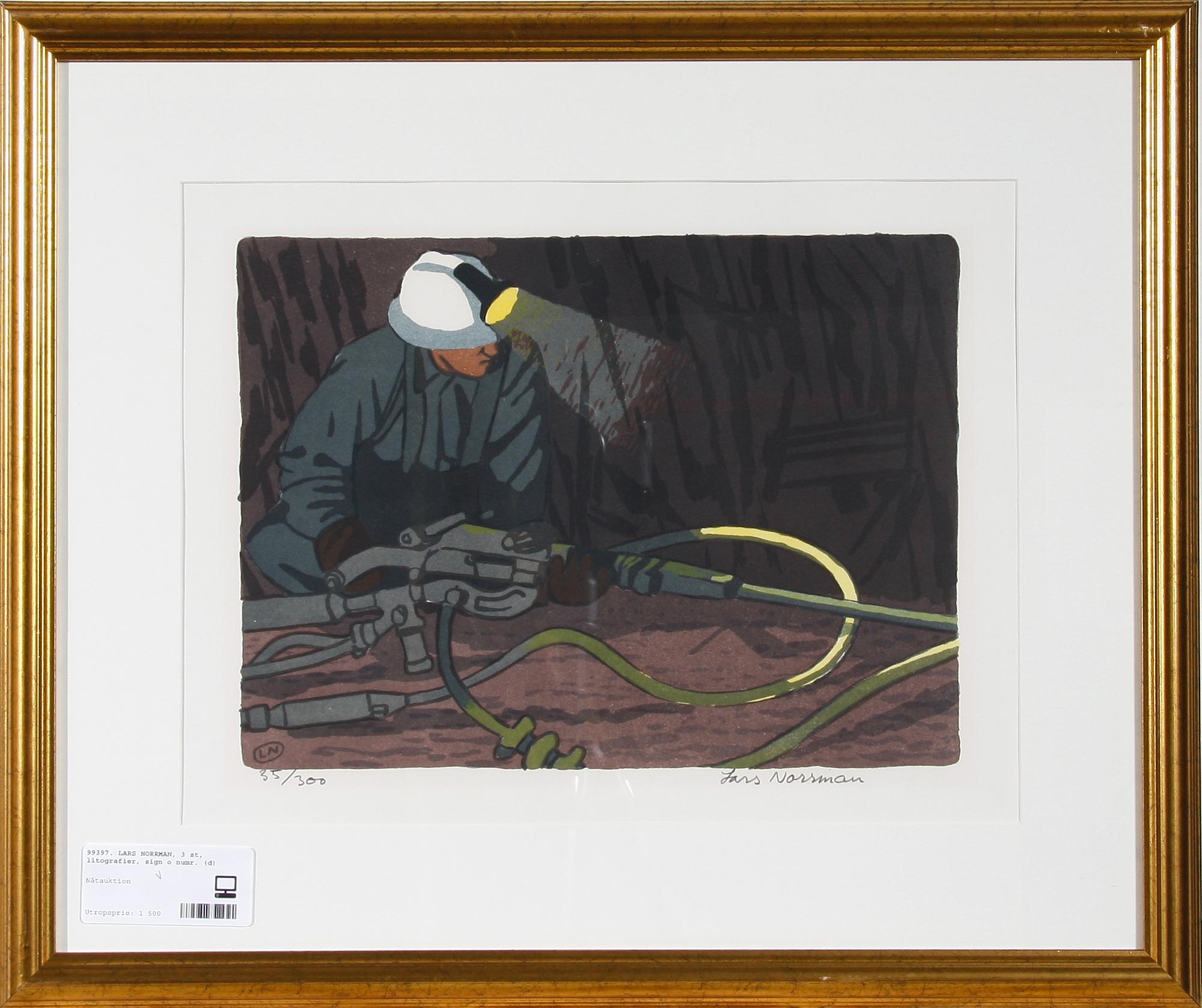 LARS NORRMAN, 3 st, litografier, sign o numr.