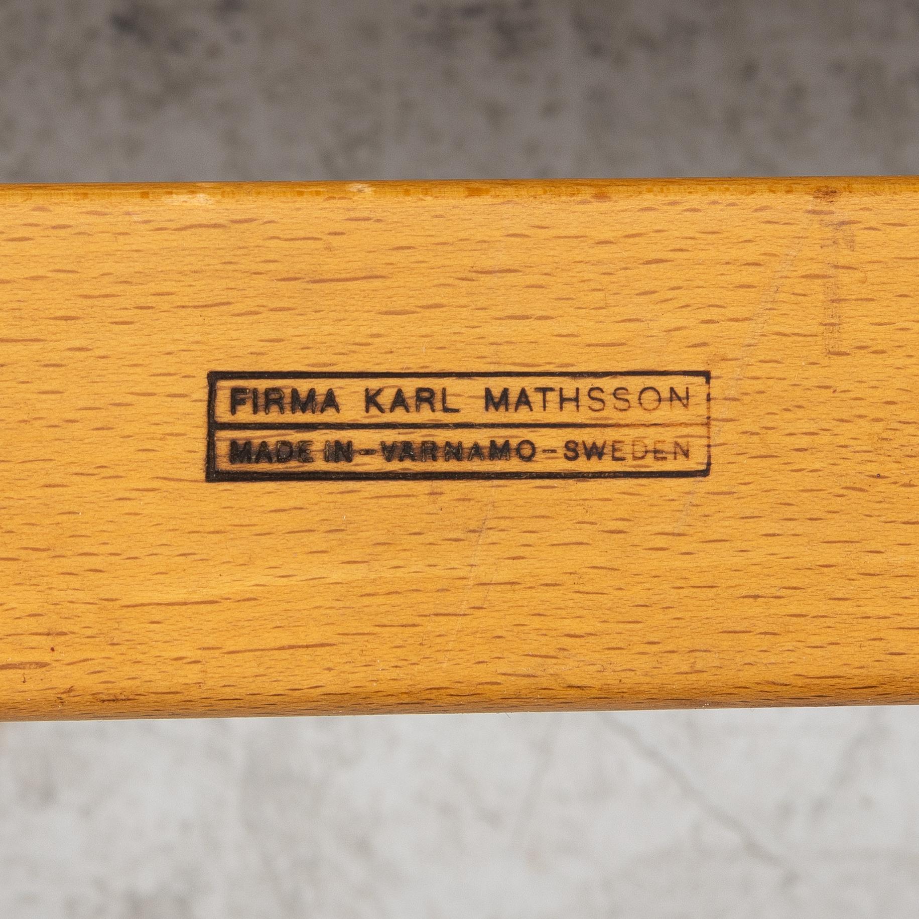 Bruno Mathsson, Chair, "Vilstol mod. 36", with reading table, and footstool "Pernilla", Karl Mathsson Company, Värnamo.
