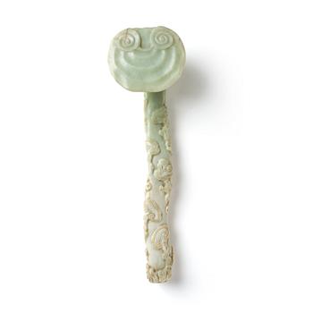 A sculptured nephrite ruyi sceptre, 20th Century.